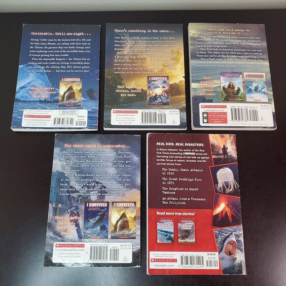 I Survived Books Lot of 5 by Lauren Tarshis Paperback - Picture 2 of 10